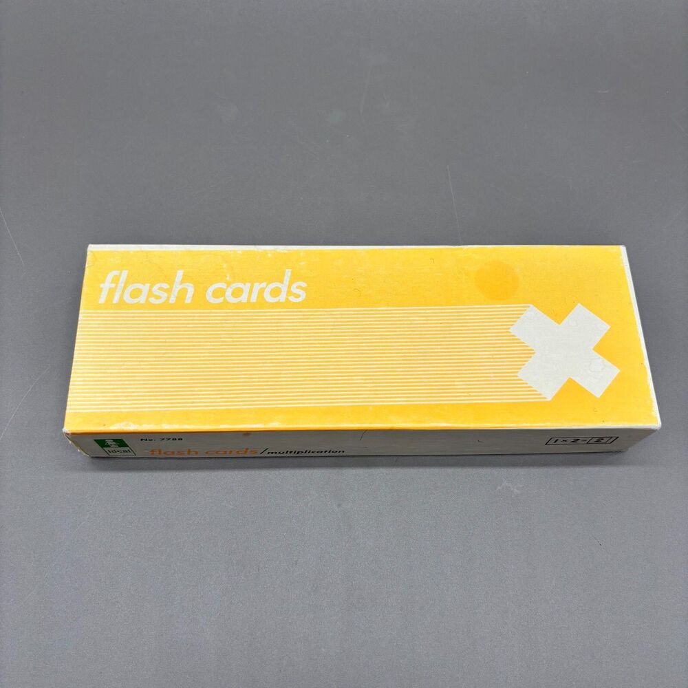 Vintage Ideal Flash Cards Multiplication Set No 7788 Yellow Box Math Homeschool